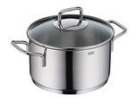 Kochtopf SILIT "Extra Cook, mit Glasdeckel", grau (edelstahl), B:22,8cm H:14,4cm L:28,3cm Ø:20cm, Töpfe, Kochtopf, SiliTherm Universalboden, induktionsgeeignet, spülmaschinengeeignet