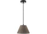 PACO HOME Pendelleuchte "GITTA", grau (kieselgrau), 1, Ø 21,2cm, Leuchten, Hängelampe LED, E27 Gitter Lampe Wohnzimmer Esszimmer Küche Beton, Pendelleuchte