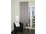 Vorhang HOME BASICS "ATLANTIK" Gr. 1, silber (silberfarben), B:140cm H:235cm, Polyester, Gardinen, Vorhang, Ösenschal Uni ATLANTIK