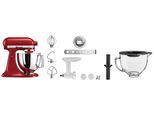 KITCHENAID Küchenmaschine "5KSM125EBM SCHWARZ MATT", rot (empire rot), B:24cm H:36cm T:37cm, Küchenmaschinen, Gratis Fleischwolf, Schüssel, Spritzgebäckvorsatz (Wert: ca.238,- UVP), Küchenmaschine