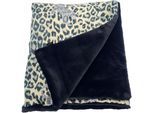 Plaid APELT "Maurice 140X180", schwarz (schwarz, natur), B:140cm L:180cm, Polyester, Wohndecken, Plaid, trendiges Leomuster