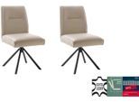 4-Fußstuhl MCA FURNITURE "DELANE Esszimmerstuhl (2er Set) - Stuhl", creme, schwarz, creme, B:49cm H:92cm T:65cm, Stühle, 4-Fußstuhl, Taschenfederkern, Lehnenkippfunktion, beweglicher Rücken, 360 drehbar