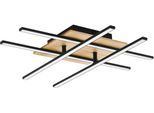EGLO Deckenleuchte "MARINELLO 1 Deckenlampe, Alu, Stahl und Holz, Wohnzimmerlampe, Lampe", braun (schwarz, braun), H: 9cm, 1 Stk., Leuchten, Wohnzimmerlampe, Schlafzimmerlampe, LED Flurlampe Decke, Deckenleuchte