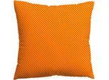 Kissenbezug SCHLAFGUT "Premium Kissenbezug Woven Fade Satin (1 St)", bunt (gelb deep, rot mid), B:80cm L:80cm, Mako-Satin, Obermaterial: 100% Baumwolle, Kissenbezüge, Kissenbezug, Ton-in-Ton Reißverschluss, Fadendichte von 300tc, Streifen, OEKO Tex