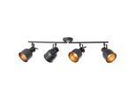 BRILLIANT Deckenstrahler "Rolet", braun (sand schwarz), 4, H: 18cm, 1 Stk., Leuchten, Spotrohr 4flg sand schwarz, Deckenstrahler