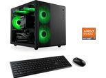 CSL PC "Cube V24224", schwarz, Microsoft Windows 11 Home (64 Bit), 16 GB RAM 500 GB SSD, Desktop-PCs, PC