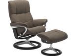 Fußhocker STRESSLESS "Mayfair", braun (mole batick), B:55cm H:41cm T:39cm, Leder BATICK: BATICK ist ein leicht korrigiertes, durchgefärbtes und genarbtes Möbelleder, bei dem die meisten Unebenheiten und Spuren in der Regel entfernt wurden.;Leder PALOMA: PALOMA ist ein durchgefärbtes Semianilin-Möbelleder mit natürlicher Narbung.;ROHLEDER Stoff Q2 FARON: Ein fester zuverlässiger Bouclé mit einem st