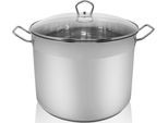 Kochtopf KRÜGER, silber (edelstahlfarben), H:25cm Ø:33cm, Töpfe, Kochtopf, für Induktions-Kochfelder geeignet