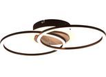 REALITY LEUCHTEN LED Deckenleuchte "GIRO, LED Deckenlampe 25W CCT 2700-6500K dimmbar Fernbedienung Memory", braun (braun schwarz), 1, H: 8,5cm, 1 Stk., Leuchten, Nachtlicht, dimmen: Wandschalter + Fernbedienung, auch als Wandleuchte, LED Deckenleuchte