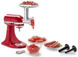 KITCHENAID Fleischwolfaufsatz "mit Wurstfüller 5KSMMGA", grau (aluminiumfarben), B:13,9cm H:21,2cm T:22,1cm, Küchenmaschinen-Aufsätze, aus Ganzmetall, Fleischwolfaufsatz