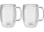 Latte-Macchiato-Glas ZWILLING "Sorrento Plus", transparent, B:9,7cm H:12,5cm, Borosilikatglas, Trinkgefäße, Latte-Macchiato-Glas, Doppelwandig, Borosilikatglas, 2-tlg., je 450 ml
