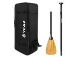 SUP-Paddel YEAZ "Rucksack & Carbon-Bambus Paddel KIT BAMBOO", schwarz, Paddel, SUP-Paddel