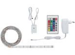 PAULMANN LED-Streifen "SimpLED 1,5m RGB 12W Weiß Metall Kst", weiß, Dioden 45 Stk. Flammen 1 Stk., Gesamtlänge 3,27m, Lichterketten, LED-Streifen