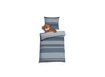 Kinderbettwäsche FLORELLA "Laurenz blau Edel-Satin, 100% Baumwolle", blau, B/L: 100cm x 135cm, 1 Stk., 1 Stk., Satin, B/L: 40cm x 60cm, Satin, Obermaterial: 100% Baumwolle CO., Bettwäsche, Kinderbettwäsche