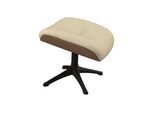 Fußhocker FLEXLUX "Clement Beinstütze. Hervorragender Komfort, Robuster schwarzer Fuß", beige (sandy beige), B:44cm H:45cm T:35cm, 100% Polyester, Hocker, Fußhocker, Beinauflage zur besseren Entspannung, Rahmen in Holzoptik