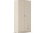 Kleiderschrank RAUCH "Drehtürenschrank Schrank Garderobe Ankleide Schlafzimmer LAGOA", beige (champagner), B:91cm H:197cm T:54cm, Holzwerkstoff, Schränke, Kleiderschrank, mit geräumigen Schubladen, optional mit Aufsatz MADE IN GERMANY