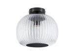 PAULMANN Deckenleuchte "Ruya IP44 E27 230V max. 60W Glas", schwarz (transparent, schwarz), 1, Ø 25cm H: 22cm, 1 Stk., Leuchten, Deckenleuchte