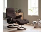 Fußhocker STRESSLESS "Sunrise", braun (chocolate paloma), B:57cm H:42cm T:40cm, Leder BATICK: BATICK ist ein leicht korrigiertes, durchgefärbtes und genarbtes Möbelleder, bei dem die meisten Unebenheiten und Spuren in der Regel entfernt wurden.;Leder PALOMA: PALOMA ist ein durchgefärbtes Semianilin-Möbelleder mit natürlicher Narbung.;ROHLEDER Stoff Q2 FARON: Ein fester zuverlässiger Bouclé mit ein
