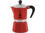 Espressokocher BIALETTI "Rainbow", rot (aluminiumfarben, rot), 0,06 l, 1, Kaffeemaschinen, Espressokocher, Aluminium
