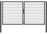 Zaundoppeltür ALBERTS "Flexo Plus", grau (anthrazit), B:300cm H:160cm, Stahl, Tore, Zaundoppeltür, anthrazit, verschiedene Abmessungen