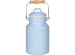 Milchkanne KRÜGER "Sylt", blau (pastellblau), H:25cm Ø:13cm, Emaille, Kannen, Milchkanne