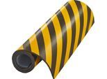 Garagen Wandschutzpolster Mottez, für den Innenbereich, selbstklebend, waschbar, L 1,5 m x B 1000 x H 10 mm, PU-Schaumstoff, gelb-schwarz