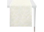 Tischläufer APELT "Domino", beige (natur), B:140cm L:44cm, Polyester, Viskose, Tischdecken, Tischläufer