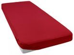 Spannbettlaken BELLANA "bellana deluxe mit Elasthan, Jersey 230 g/m², Premium-Qualität", rot (rubinrot), 1 Stk., Jersey-Elasthan, 100x200 100x210 100x220 110x200 110x210 110x220 120x200 120x210 120x220 90x200 90x210 90x220 35cm, Jersey-Elasthan, Obermaterial: 95% Baumwolle, 5% Elasthan, Bettlaken, Spannbettlaken, mit 5% Elasthan, für Matratzen bis 35cm Höhe, bügelfrei, faltenfrei