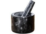 Mörser WENKO "Marmor", schwarz, H:8cm Ø:11cm, Marmor, Mörser, Mörser, mit passendem Stößel, Zerkleinerer für Gewürze und Kräuter