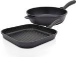 Pfannen-Set KRÜGER "Aluguss Pfannenset LEIPZIG, 2 tlg.", schwarz, Ø:24,28cm, Pfannen, Pfannen-Set, hochwertige Antihaft-Versiegelung