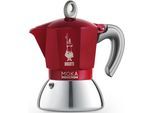 Espressokocher BIALETTI "Moka Induktion", rot (edelstahlfarben, rot), 0,09 l, 2, Kaffeemaschinen, Espressokocher, Induktionsgeeignet