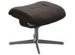 Fußhocker STRESSLESS "Mayfair", braun (braun batick), B:55cm H:41cm T:39cm, Leder BATICK: BATICK ist ein leicht korrigiertes, durchgefärbtes und genarbtes Möbelleder, bei dem die meisten Unebenheiten und Spuren in der Regel entfernt wurden., Hocker, Fußhocker, mit Cross Base, Größe S, M & L, Holzakzent Schwarz