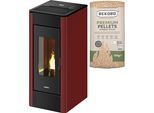 Pelletofen FREEPOINT "Indaco 11", rot (schwarz), Kaminöfen, Pelletofen
