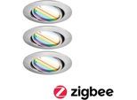 PAULMANN LED Einbauleuchte "Base 3x420lm 230V", silber (edelstahlfarben), 3, Ø 9cm, 1 Stk., Leuchten, Zigbee Basisset, LED Einbauleuchte