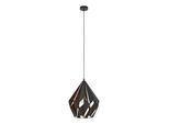 EGLO Hängeleuchte "CARLTON 1 Pendellampe, Stahl, E27, IP20, Retro, Esstischlampe, Lampe", schwarz (schwarz, kupfer), 1, Ø 38,5cm H: 150cm, 1 Stk., Leuchten, Hängeleuchte, H150 x Ø38,5 cm, schwarz, kupfer, 1X60W exkl., Hängeleuchte