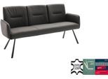 Sitzbank MCA FURNITURE "Delane", anthrazit, schwarz, B:183cm H:92cm T:67cm, Leder, Metall, Sitzbänke, Sitzbank, Taschenfederkern, Lehnenkippfunktion, Armlehnen, beweglicher Rücken