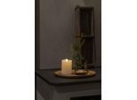 LED-Kerze KONSTSMIDE, beige (cremeweiß), B:7,6cm H:11,4cm T:7,6cm Ø:7,6cm, Kerzen, LED-Kerze, LED Echtwachskerze cremeweiß, mit 3D Flamme und geschmolzener Kante