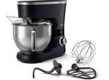 PHILIPS Küchenmaschine "HR7962/01", schwarz, B:36cm H:34,5cm T:17,6cm, Küchenmaschinen, ProKnead Technologie, inkl. Knethaken, Schneebesen und Quirl, Küchenmaschine