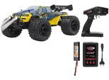RC-Monstertruck JAMARA "Myron Monstertruck BL 4WD", bunt (gelb, blau, schwarz), Fernlenkfahrzeuge, KinderB:33,5cm H:19,5cm, RC-Monstertruck, 1:10, 2,4 GHz, mit LED, B:33,5cm H:19,5cm