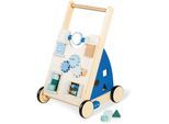 Lauflernwagen PINOLINO "Titus, blau", beige (natur, blau), Lauflernhilfen, KinderB:35cm H:54cm T:35cm, Holz, MDF - Mitteldichte Holzfaserplatte, Lauflernwagen, B:35cm H:54cm T:35cm