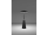 EGLO Tischleuchte "PICCOLA", schwarz-weiß (schwarz), 1, Ø 12,8cm H: 28,5cm, 1 Stk., Leuchten, dimmbare Nachttischlampe, Metall, Lampe für Balkon, IP54, Tischleuchte