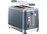 RUSSELL HOBBS Toaster "Inspire 24373-56 Grau", grau, B:30,5cm H:19,1cm T:16,5cm, Toaster, mit hochwertiger Hochglanz-Struktur, extra breite Toastschlitze, Toaster