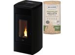 Pelletofen FREEPOINT "Duke 14 raumluftunabhängig", schwarz, Kaminöfen, Pelletofen, Zweifach kanalisierbare Warmluft, WIFI inklusive
