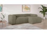 Ecksofa S.OLIVER "EMMERIK Designersofa, L-Form mit Wellenfederung, B/T/H: 260/155/73 cm", grün, B:259,5cm H:73cm T:155cm, 100% Polyester, Sofas, Ecksofa, hoher Sitzkomfort, gemütlich und modern, auch in Cord
