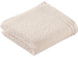 Badetuch VOSSEN "Calypso Feeling", weiß (ivory), B:50cm L:100cm, Walkfrottee, Obermaterial: 100% Baumwolle, Handtücher, Badetuch, mit schmaler Bordüre, aus 100% hochwerter Baumwolle, Vegan, einfarbig