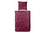 Bettwäsche PRIMERA "Mako-Satin -Bettwäsche Trace", rot, B/L: 155cm x 220cm, 1 Stk., 1 Stk., Mako-Satin, B/L: 80cm x 80cm, 2 Stk., Mako-Satin, Obermaterial: 100% Baumwolle, Bettwäsche, Bettwäsche, mit frischem Kreismuster