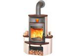Kaminofen HARK "»Avenso GT ECOplus 6 KW«", braun (titanfarben), Kaminöfen, Kaminofen, jola-braun/stone