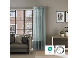 Vorhang NEUTEX FOR YOU "ALLEY-ECO", petrol, B:142cm H:245cm, Jacquard, Polyester, Gardinen, Vorhang, Halbtransparentes Streifendesign