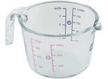 Messbecher EMSA "Prep&Bake", transparent, H:11cm Ø:15,8cm, Glas, Messbecher, Messbecher, doppelte Skalierung f. feste & flüssige Zutaten, Ausgießlippe