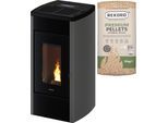 Pelletofen FREEPOINT "Duke 14 raumluftunabhängig", schwarz, Kaminöfen, Pelletofen, Zweifach kanalisierbare Warmluft, WIFI inklusive